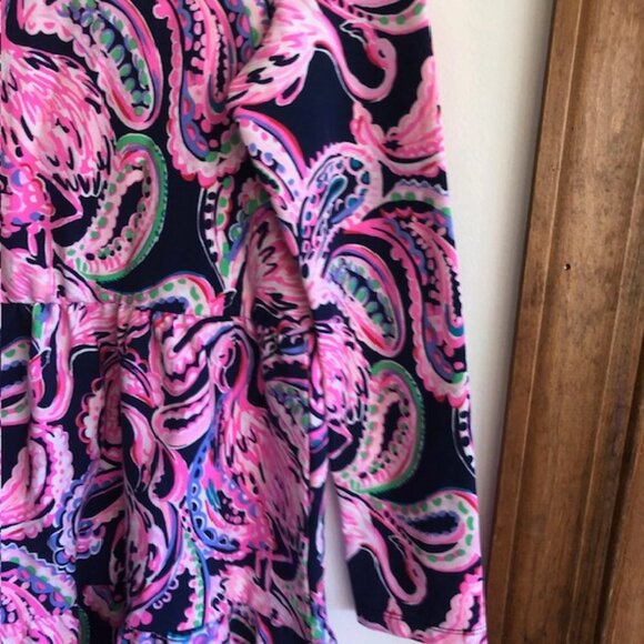 LILLY PULITZER Mini Arlette High Tide Navy Flock to the Top Long Sleeve … - Picture 7 of 16